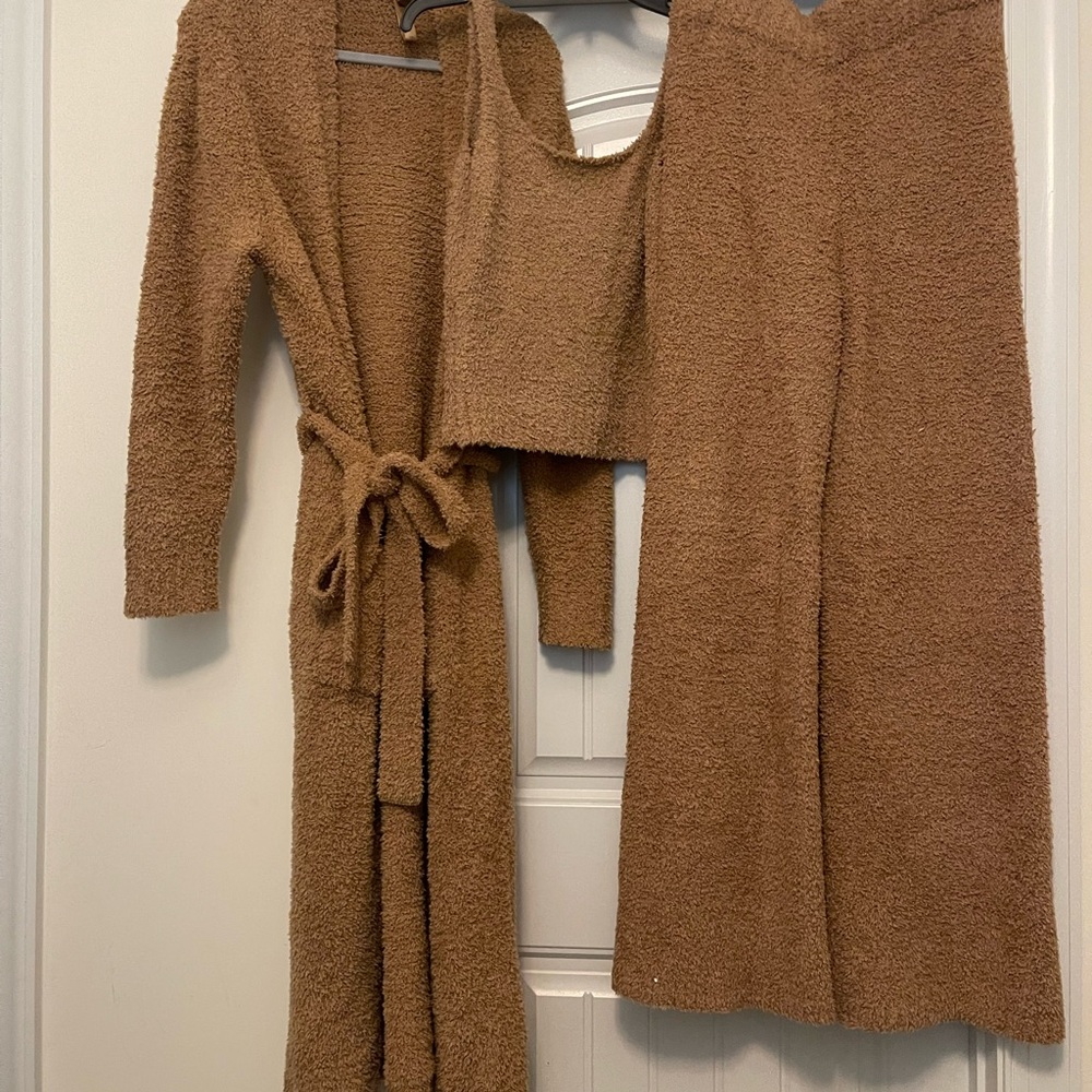 SKIMS Cozy Knit Lounge Set – Tan/Brown (3-Piece Look) 🤎 - Picture 2 of 2